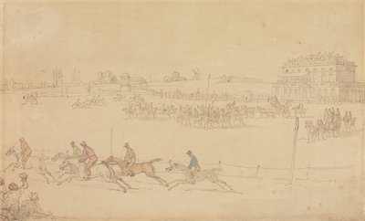 Ein Rennen auf dem Knavesmire in York von Thomas Rowlandson